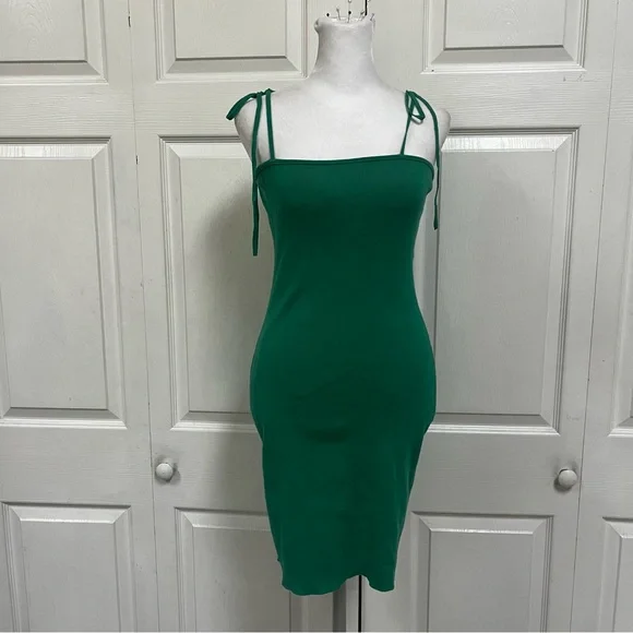 Zara | Dresses | Zara Green Ribbed Bodycon Mini Dress Size Large | Poshmark